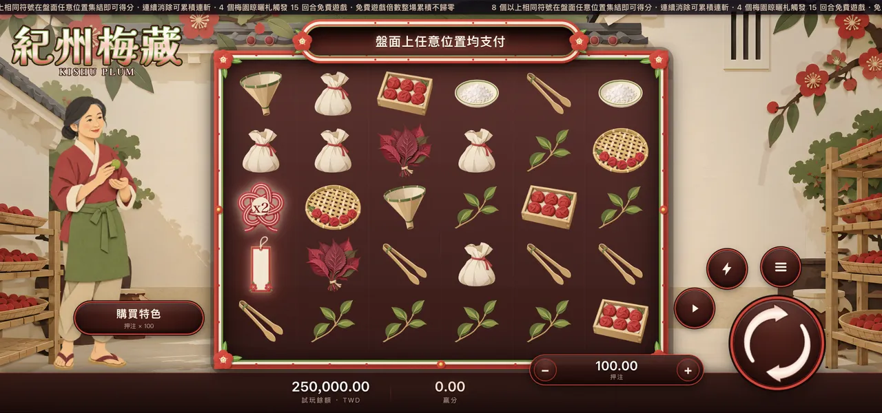 紀州梅藏 — 主遊戲盤面