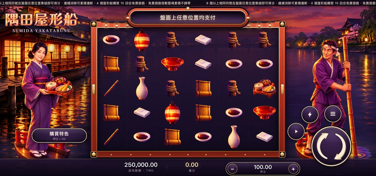 隅田屋形船 — 主遊戲盤面